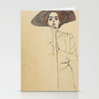 Egon Schiele - Portrait Of A Woman 1910 Stationery Card Gallery Image 2