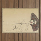 Egon Schiele - Portrait Of A Woman 1910 Outdoor Rug Gallery Image 1
