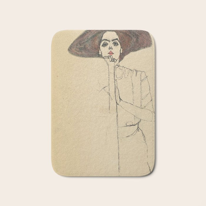 Egon Schiele - Portrait Of A Woman 1910 Bath Mat Gallery Image 1