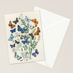 Vintage Scientific Illustration Butterfly Botanical Floral Lithograph Encyclopaedia Diagrams  Stationery Card Gallery Image 2