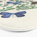 Vintage Scientific Illustration Butterfly Botanical Floral Lithograph Encyclopaedia Diagrams  Bath Mat Gallery Image 3