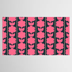 Retro Floral Jonnty Flowers and Stripes Pink and Blue Pattern Tablecloth Gallery Image 2