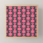 Retro Floral Jonnty Flowers and Stripes Pink and Blue Pattern Mini Art Print Gallery Image 1