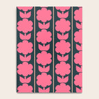 Retro Floral Jonnty Flowers and Stripes Pink and Blue Pattern Notebook Gallery Image 4