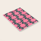 Retro Floral Jonnty Flowers and Stripes Pink and Blue Pattern Notebook Gallery Image 3