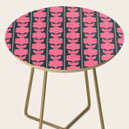 Retro Floral Jonnty Flowers and Stripes Pink and Blue Pattern Side Table Gallery Image 2