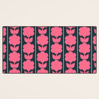 Retro Floral Jonnty Flowers and Stripes Pink and Blue Pattern Desk Mat Gallery Image 3