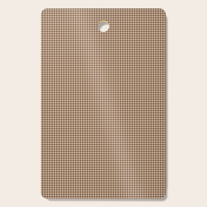 Cozy Amberlight Coffee Gingham Check Cutting Board Gallery Image 1