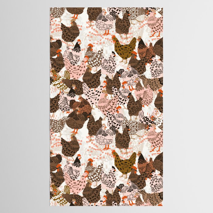 Favorite chickens brown Tablecloth Gallery Image 2