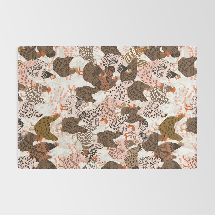 Favorite chickens brown Rug Gallery Image 2