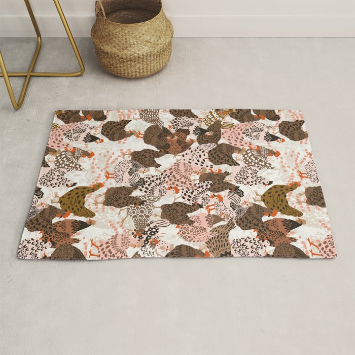 Favorite chickens brown Rug Gallery Image 1