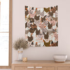 Favorite chickens brown Wall Tapestry Gallery Image 2
