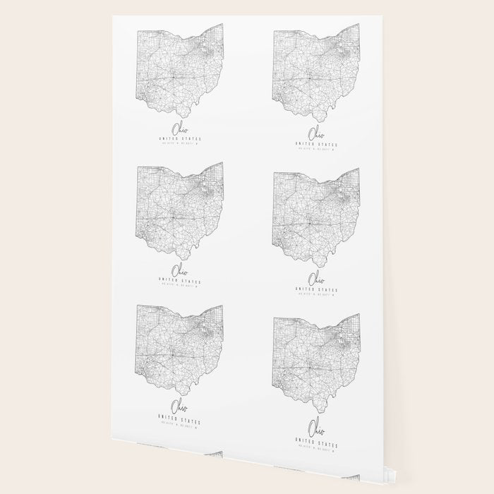Ohio Minimal Street Map Wallpaper Gallery Image 2
