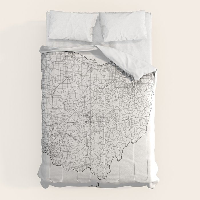 Ohio Minimal Street Map Comforter Gallery Image 6
