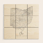 Ohio Minimal Street Map Wood Wall Art Gallery Image 1