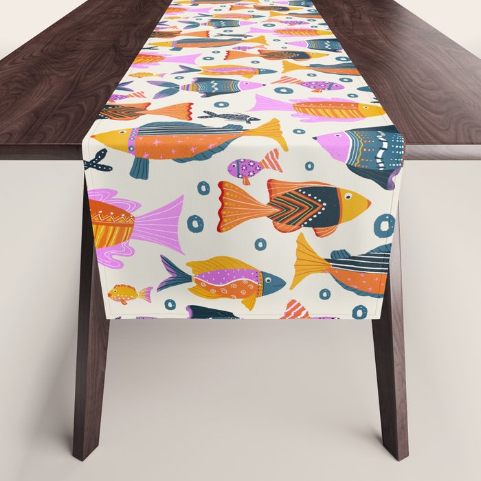 Crafty Maximalist Fish Parade Table Runner Gallery Image 1