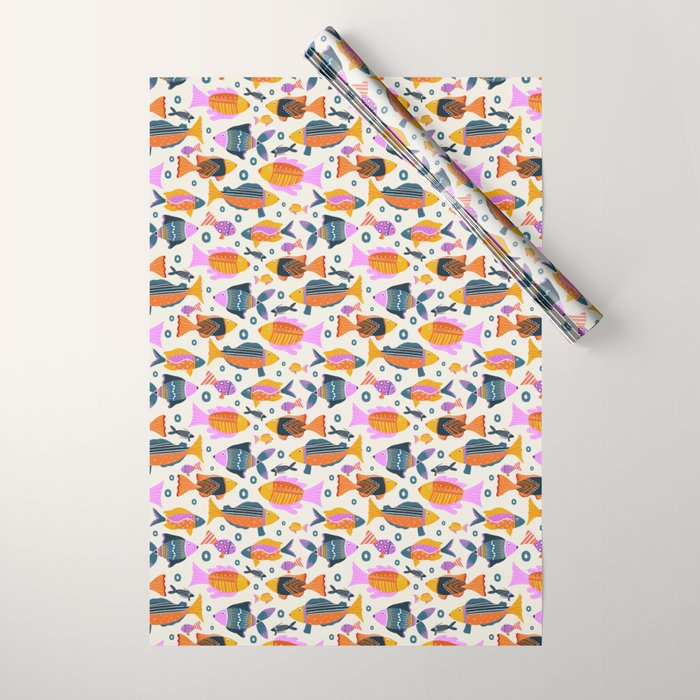 Crafty Maximalist Fish Parade Wrapping Paper Gallery Image 1