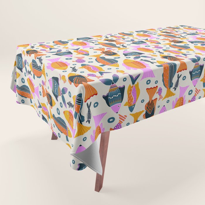 Crafty Maximalist Fish Parade Tablecloth Gallery Image 1
