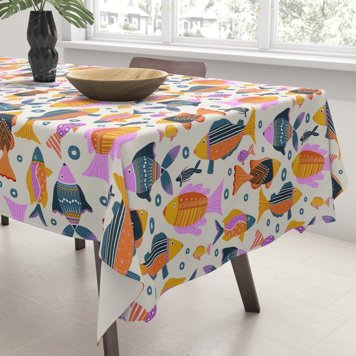 Crafty Maximalist Fish Parade Tablecloth Gallery Image 3