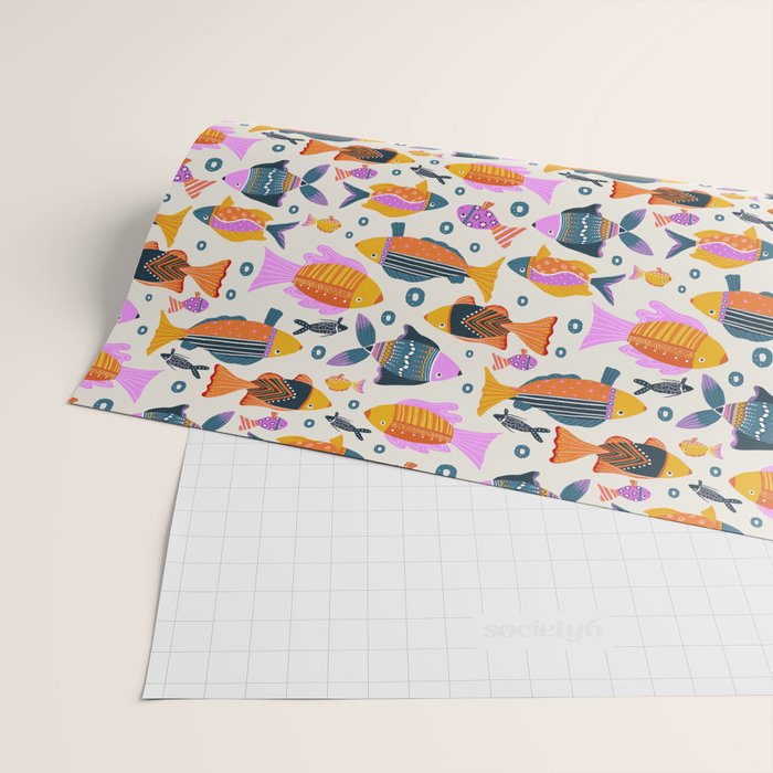 Crafty Maximalist Fish Parade Wrapping Paper Gallery Image 2