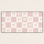 coquette bows in pink Desk Mat Gallery Image 3