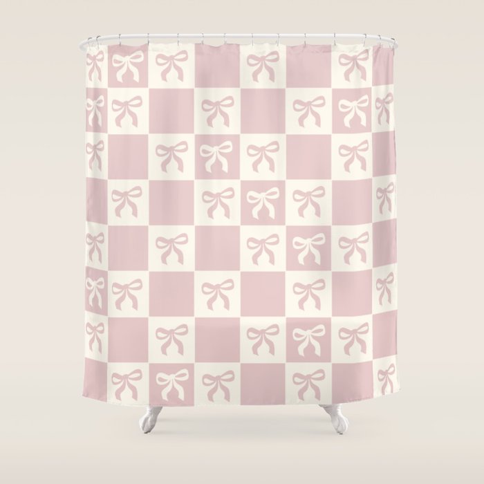 coquette bows in pink Shower Curtain Gallery Image 1