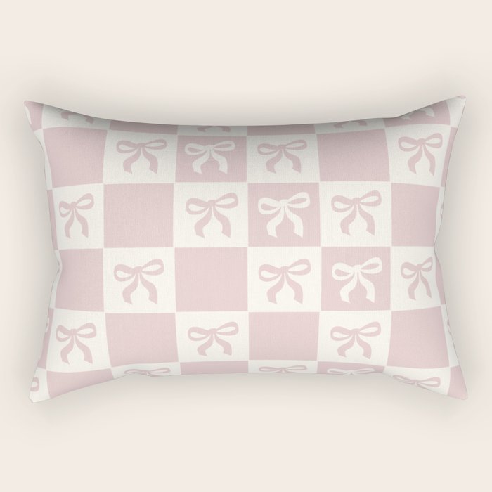 coquette bows in pink Rectangular Pillow Gallery Image 1