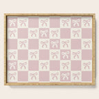 coquette bows in pink Serving Tray Gallery Image 1