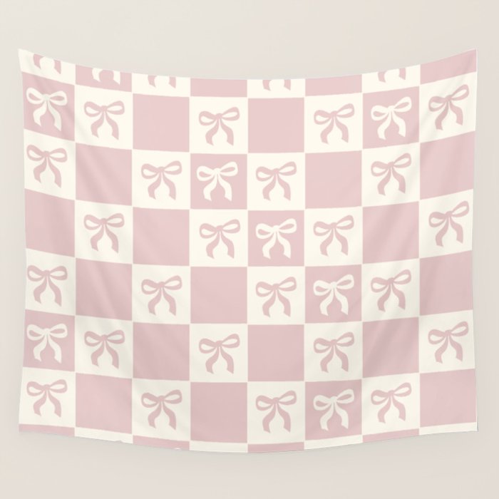 coquette bows in pink Wall Tapestry Gallery Image 4