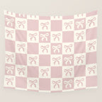 coquette bows in pink Wall Tapestry Gallery Image 4