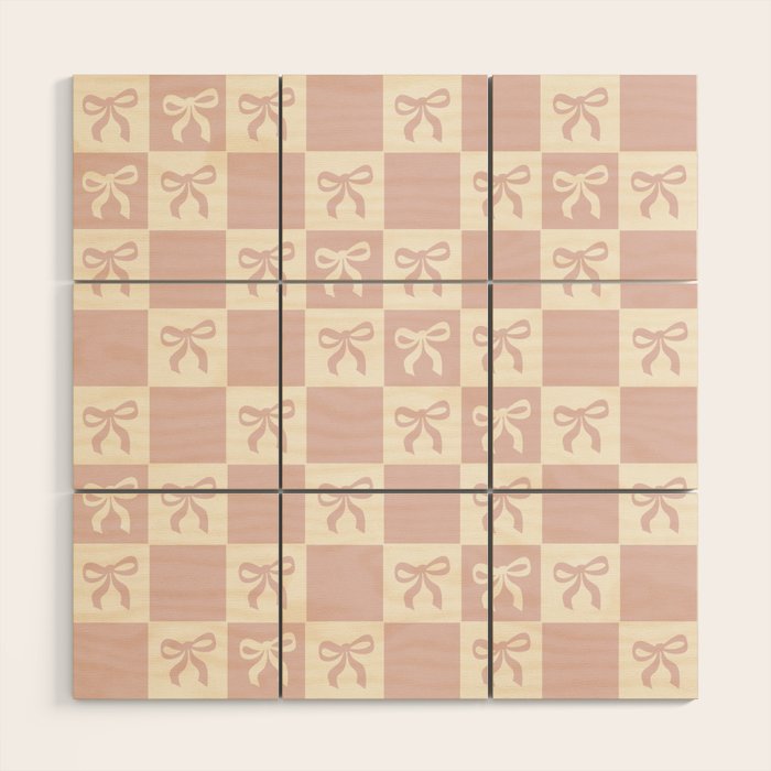 coquette bows in pink Wood Wall Art Gallery Image 1