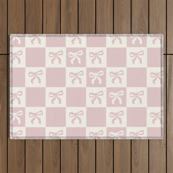 coquette bows in pink Outdoor Rug Gallery Image 1