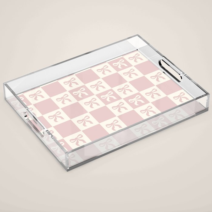 coquette bows in pink Acrylic Tray Gallery Image 1