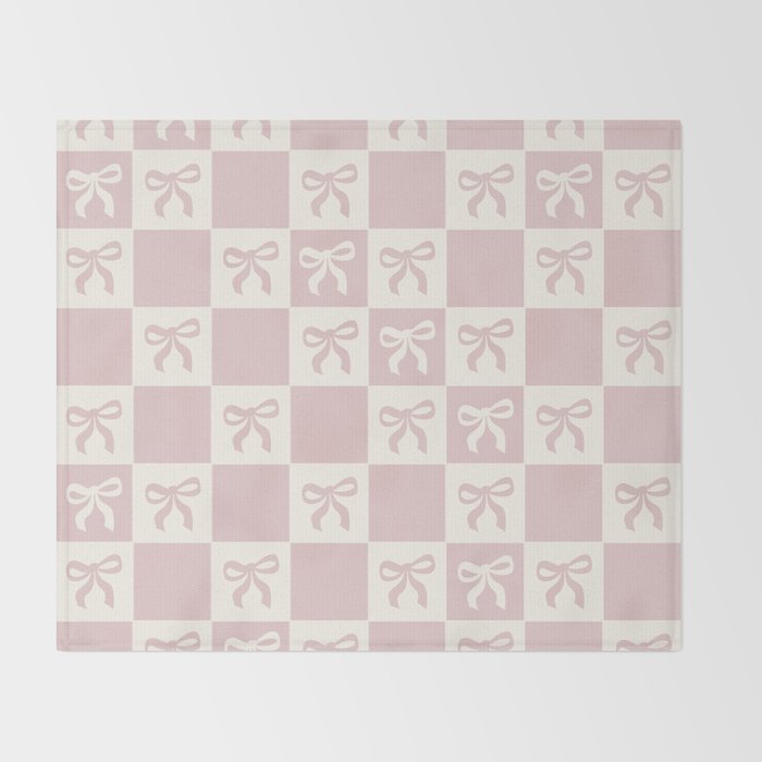 coquette bows in pink Throw Blanket Gallery Image 2