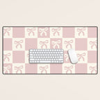 coquette bows in pink Desk Mat Gallery Image 1