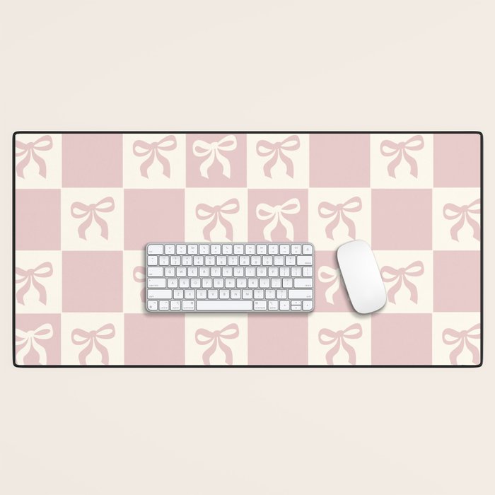 coquette bows in pink Desk Mat Gallery Image 1