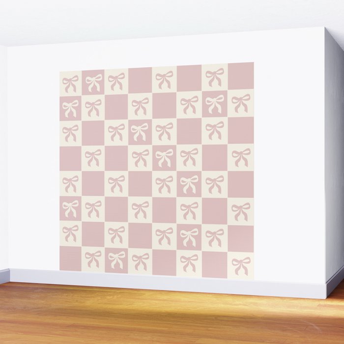 coquette bows in pink Wall Mural Gallery Image 2