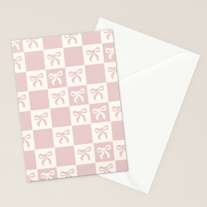 coquette bows in pink Stationery Card Gallery Image 2