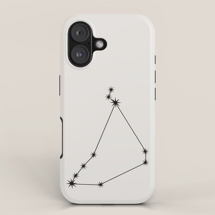 Capricorn Zodiac Star Constellation Line Art White iPhone Case Gallery Image 1