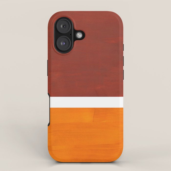 Burnt Sienna Yellow Ochre Rothko Minimalist Mid Century Abstract Color Field Squares iPhone Case Gallery Image 1