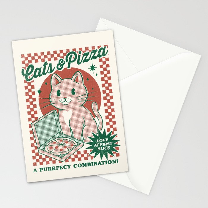 Cats and Pizza Stationery Card Gallery Image 2