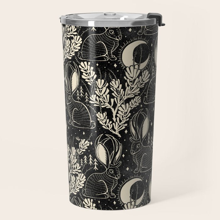 Jackalope - black and cream  Travel Mug Gallery Image 2