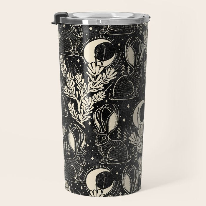 Jackalope - black and cream  Travel Mug Gallery Image 3