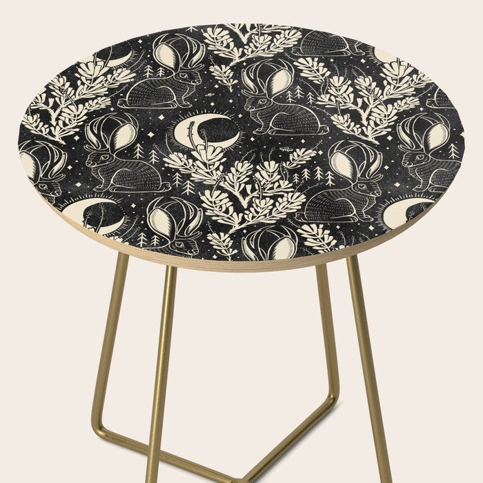 Jackalope - black and cream  Side Table Gallery Image 2