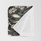 Jackalope - black and cream  Throw Blanket Gallery Image 3
