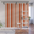Classic Stripes XLVIII - Bright Retro Red Wall Mural Gallery Image 1