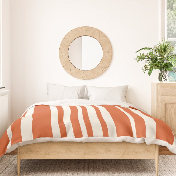 Classic Stripes XLVIII - Bright Retro Red Duvet Cover Gallery Image 3