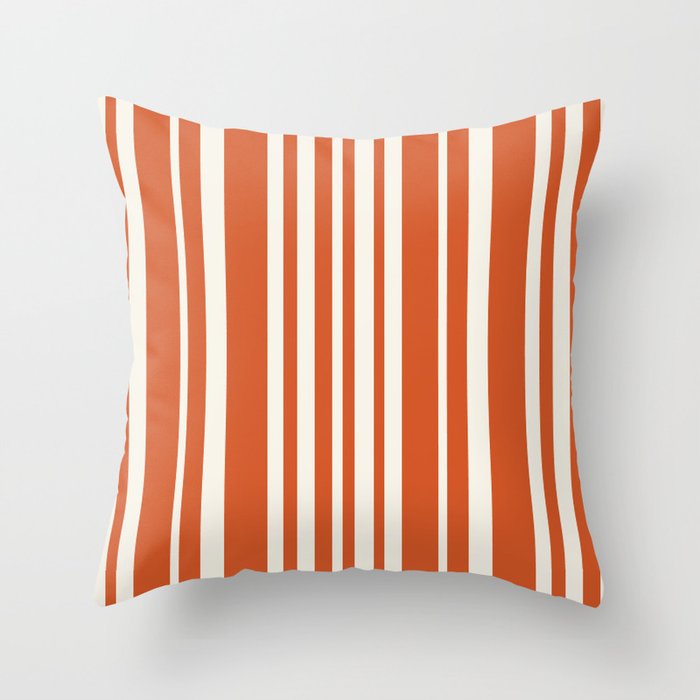 Classic Stripes XLVIII - Bright Retro Red Throw Pillow Gallery Image 6