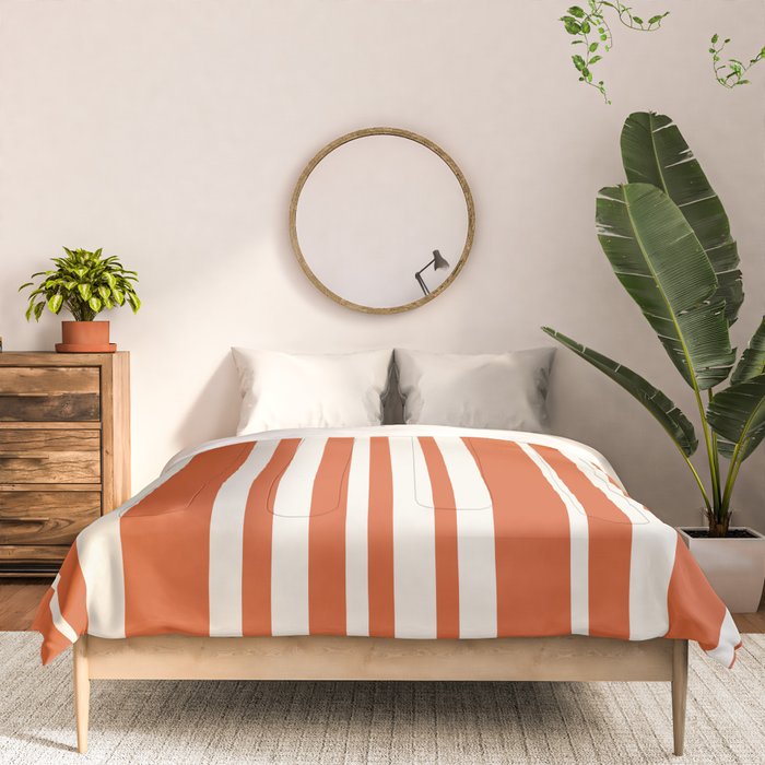 Classic Stripes XLVIII - Bright Retro Red Comforter Gallery Image 3