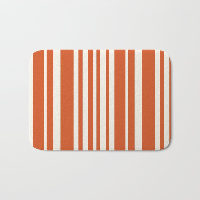 Classic Stripes XLVIII - Bright Retro Red Bath Mat Gallery Image 1